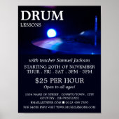Drum Cymbal, Drum lessen Adverteren Poster (Voorkant)