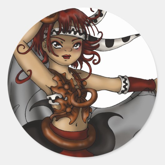 Drum Dance Ronde Sticker (Voorkant)