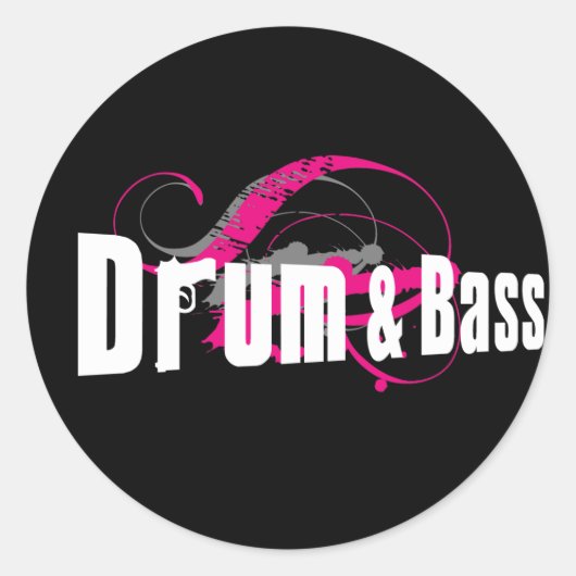 Drum en Bass Mob Ronde Sticker (Voorkant)