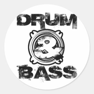 Drum en Bass Subwoofer Ronde Sticker