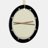 Drum en Drumsticks Aangepaste versiering Keramisch Ornament (Rechts)