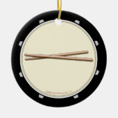 Drum en Drumsticks Aangepaste versiering Keramisch Ornament (Voorkant)