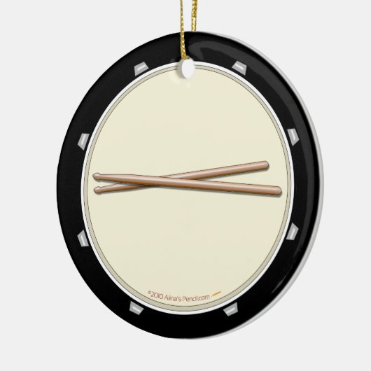 Drum en Drumsticks Aangepaste versiering Keramisch Ornament (Links)