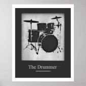 Drum for walls black and white poster (Voorkant)