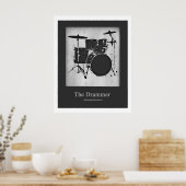 Drum for walls black and white poster (Keuken)