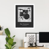 Drum for walls black and white poster (Thuiskantoor)
