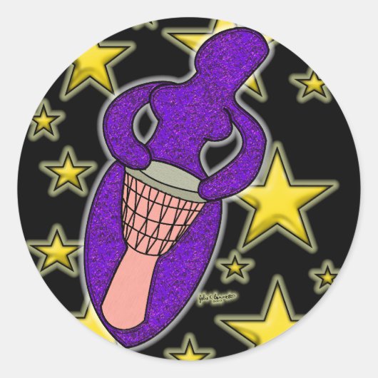Drum Goddess Sticker Round (Voorkant)