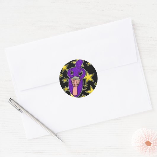 Drum Goddess Sticker Round (Envelop)