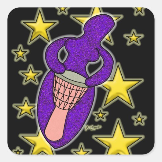 Drum Goddess Sticker Square (Voorkant)