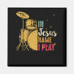  drum in Jezus naam, ik speel drummelrot Magneet