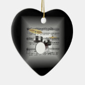 Drum ingesteld op 3-D vellen Music Pillow Silver & Keramisch Ornament (Rechts)