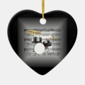 Drum ingesteld op 3-D vellen Music Pillow Silver & Keramisch Ornament (Voorkant)