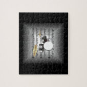 Drum ingesteld op 3-D vellen Music Pillow Silver & Legpuzzel (Verticaal)