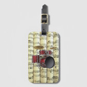 Drum ingesteld op Rollend Datablad Music ~ Bagagelabel (Voorkant (verticaal))