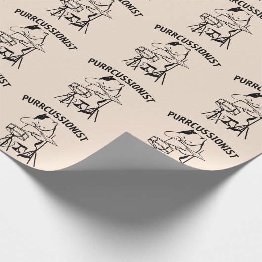 DRUM, KAT DRUMMER KAT PUN KERSTMIS CADEAUPAPIER (Hoek)