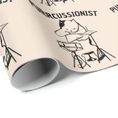 DRUM, KAT DRUMMER KAT PUN KERSTMIS CADEAUPAPIER (Rol Hoek)