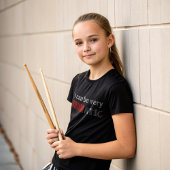 Drum Kinder Grappige Quote met Rood Wit Typografie T-shirt