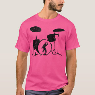 Drum Kit Big Foot Peace Sign Bass Drum Music Drumm T-shirt