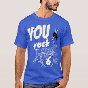 Drum Kit Drummer 6 jaar 6e verjaardag jongens meis T-shirt