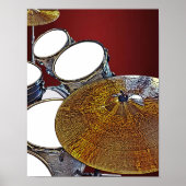 Drum Kit Drummer Print Rock N Roll Music Poster (Voorkant)