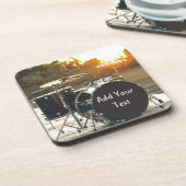 Drum Kit Drummer Rock personaliseren Aanpassen Bier Onderzetter (Linkerzijde)