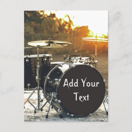 Drum Kit Drummer Rock personaliseren Aanpassen Briefkaart (Voorkant)
