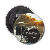 Drum Kit Drummer Rock personaliseren Aanpassen Button Flesopener (Voorkant)