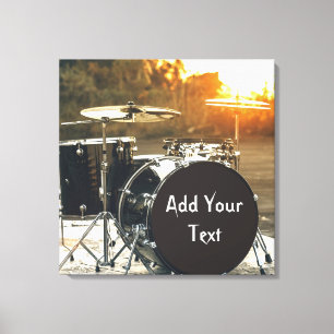 Drum Kit Drummer Rock personaliseren Aanpassen Canvas Afdruk