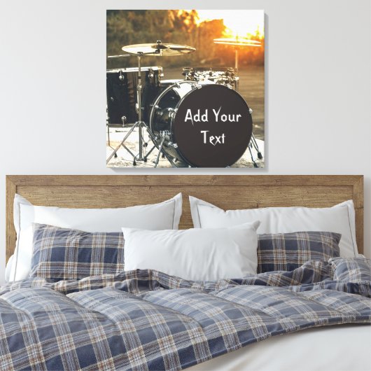 Drum Kit Drummer Rock personaliseren Aanpassen Canvas Afdruk (Insitu (Slaapkamer))