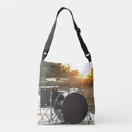 Drum Kit Drummer Rock personaliseren Aanpassen Crossbody Tas (Achterkant)