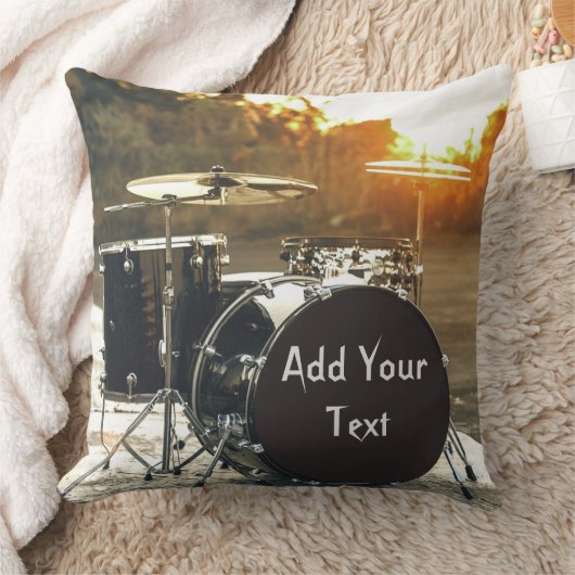 Drum Kit Drummer Rock personaliseren Aanpassen Kussen (Deken)