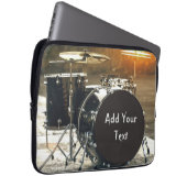 Drum Kit Drummer Rock personaliseren Aanpassen Laptop Sleeve (Voorkant Rechts)