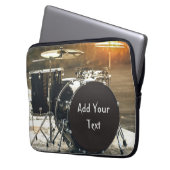 Drum Kit Drummer Rock personaliseren Aanpassen Laptop Sleeve (Voorkant Links)
