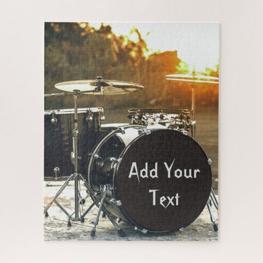 Drum Kit Drummer Rock personaliseren Aanpassen Legpuzzel (Verticaal)