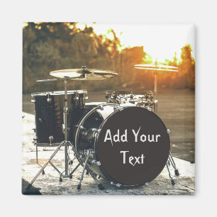 Drum Kit Drummer Rock personaliseren Aanpassen Magneet