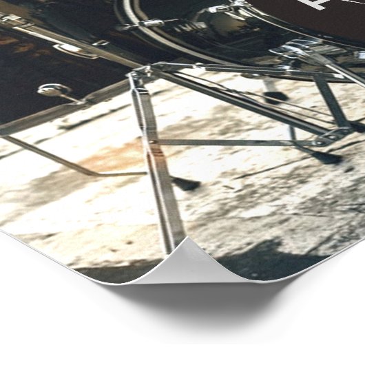 Drum Kit Drummer Rock personaliseren Aanpassen Poster (Hoek)
