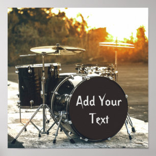 Drum Kit Drummer Rock personaliseren Aanpassen Poster