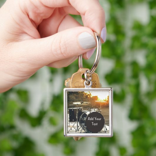 Drum Kit Drummer Rock personaliseren Aanpassen Sleutelhanger (Hand)