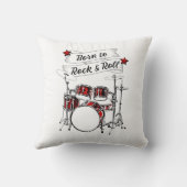 Drum Kit Geboren in Rock & Roll Drummer Kind Drumm Kussen (Achterkant)