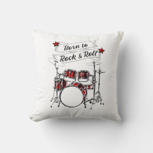 Drum Kit Geboren in Rock & Roll Drummer Kind Drumm Kussen