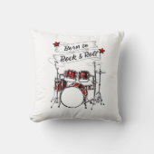 Drum Kit Geboren in Rock & Roll Drummer Kind Drumm Kussen (Voorkant)