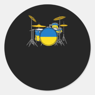 Drum Kit Oekraïense vlag Drummer Musician Sticker