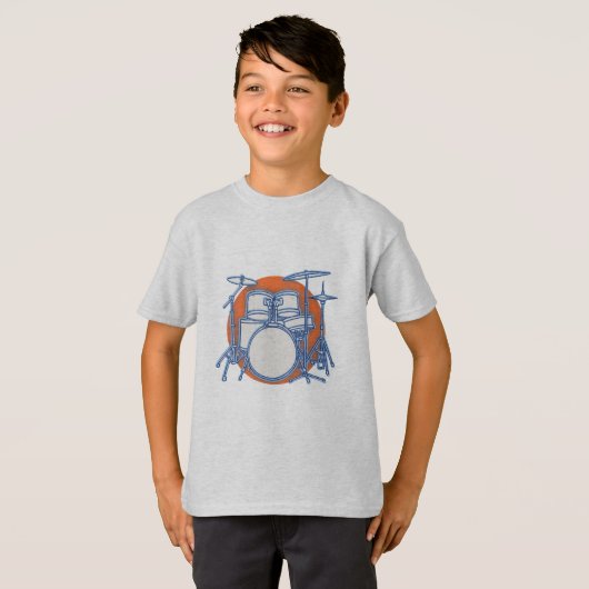 Drum Kit Offset T-shirt (Voorkant volledig)