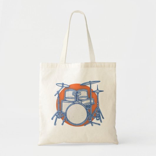 Drum Kit Offset Tote Bag (Voorkant)