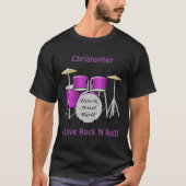 Drum Kit-ontwerp op maat T-shirt (Voorkant)