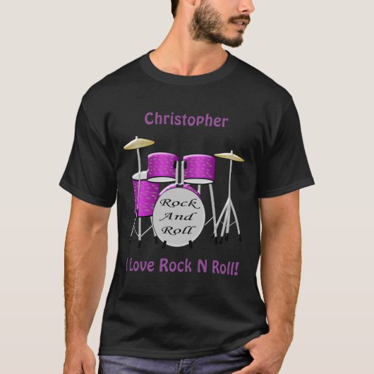 Drum Kit-ontwerp op maat T-shirt (Voorkant)