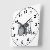 "Drum kit"-ontwerpwandklokken Vierkante Klok (Hoek)