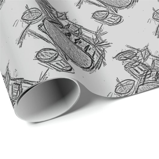 Drum kit rock band grunge cadeaupapier (Rol Hoek)