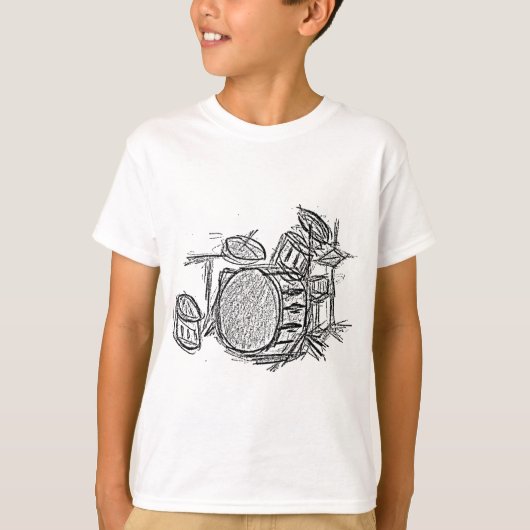 Drum kit rock band grunge t-shirt (Voorkant)