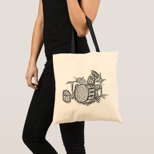 Drum kit rock band grunge tote bag (Voorkant (product))